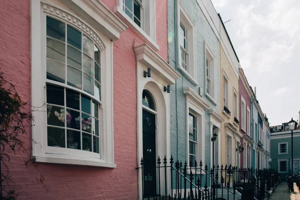 Londres Reino Unido Mayo 2016 Coloridas Casas Adosadas Notting Hill —  Fotos de Stock