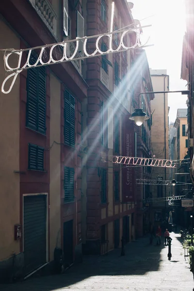 Genoa Italië Oktober 2016 Wandelende Mensen Straat Van Genua Één — Stockfoto