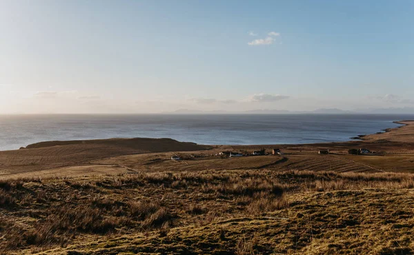 Vue Paysage Petit Village Côtier Sur Île Skye Écosse Pendant — Photo