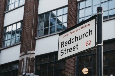 Hackney, Londra, Uk 'taki Redchurch Caddesi' ndeki sokak ismi..