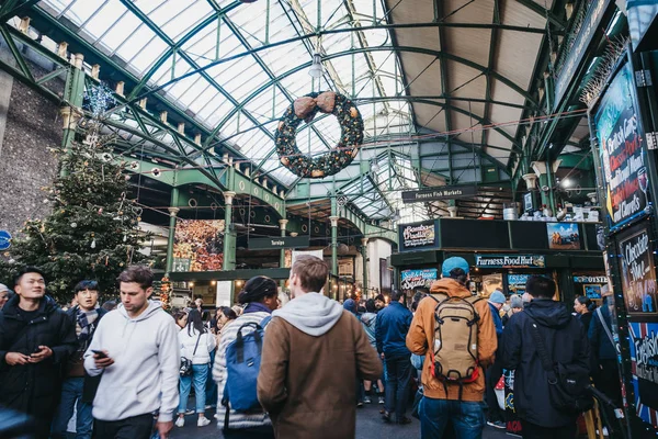 Londýn Listopadu 2019 Interiér Borough Market Jednoho Největších Nejstarších Trhů — Stock fotografie