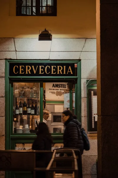 Madrid Spanien Januar 2020 Fassade Der Cerveceria Madrid Der Hauptstadt — Stockfoto