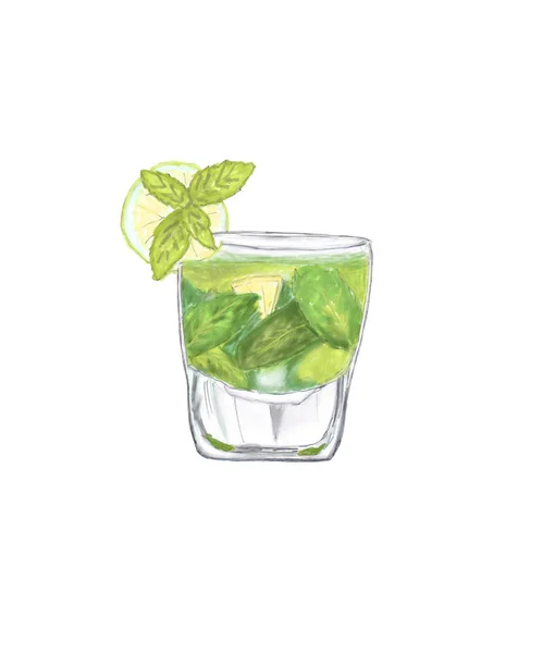 Coquetel Mojito isolado — Fotografia de Stock