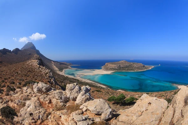 Balos-lagune und gramvousa-insel in hania, beton. — Stockfoto