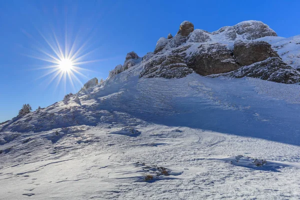 Krajobraz górski zimą — Zdjęcie stockowe