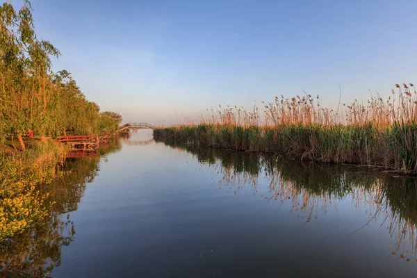 Lever de soleil dans le delta du Danube — Photo