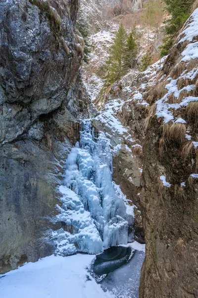 Valea lui Stan Gorge v zimě, Rumunsko — Stock fotografie