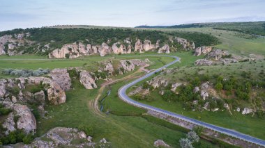 aerial view over Dobrogea Gorges (Cheile Dobrogei), Romania