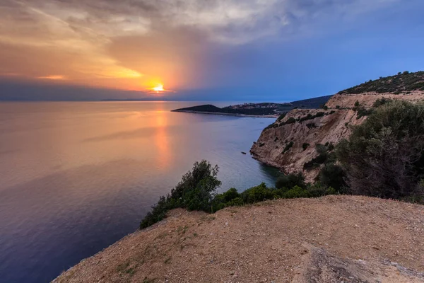 Pôr do sol em Thassos, Grecia — Fotografia de Stock