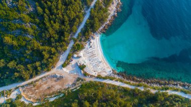 Mermer beach (Saliara beach). Thassos Island, Yunanistan