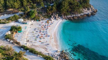 Marble beach (Saliara beach). Thassos island, Greece clipart
