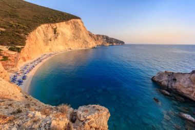Porto Katsiki plaj. Lefkada, Yunanistan