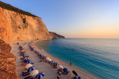 Porto Katsiki plaj. Lefkada, Yunanistan