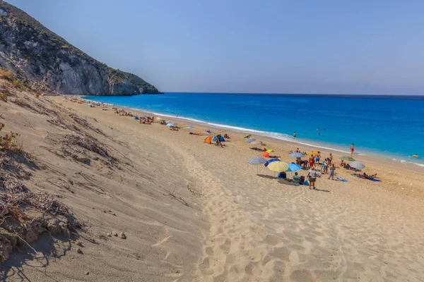 Playa de Milos en la isla de Lefkada, Grecia — Foto de Stock