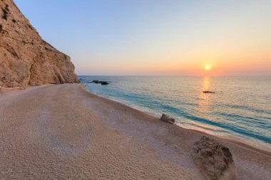 Porto Katsiki plaj. Lefkada, Yunanistan