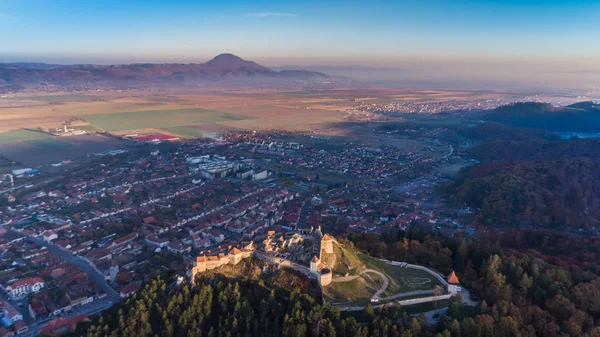 Veduta aerea della fortezza Rasnov Romania — Foto Stock