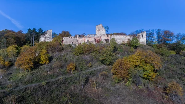 Medieval fortified saxon fortress in Saschiz village. Transylvan — Stock Photo, Image