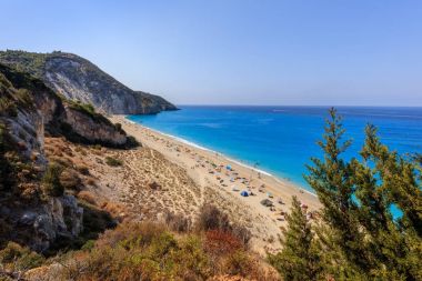 Yunanistan 'ın Lefkada adasındaki Milos plajı