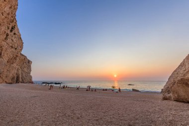 Porto Katsiki plaj. Lefkada, Yunanistan