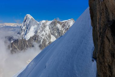 Mont Blanc Dağı, Aiguille du Midi manzaralı. Fransa 