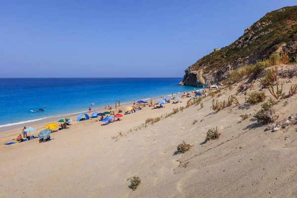 Yunanistan 'ın Lefkada adasındaki Milos plajı — Stok fotoğraf