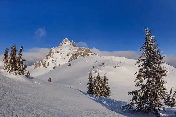 Bergets topp på vintern — Stockfoto
