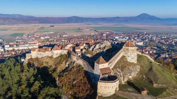 Vista aérea da Fortaleza de Rasnov Roménia — Fotografia de Stock