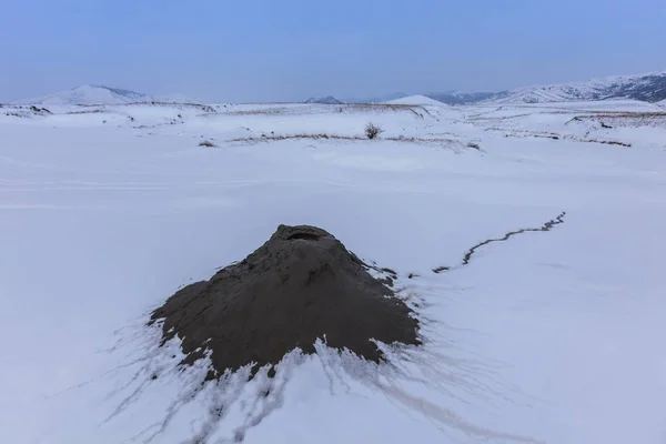 Mud Volcanoes in winter — Stock Photo, Image