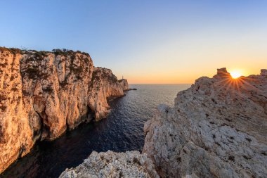 Cape Doukato gün batımı. Lefkada Adası