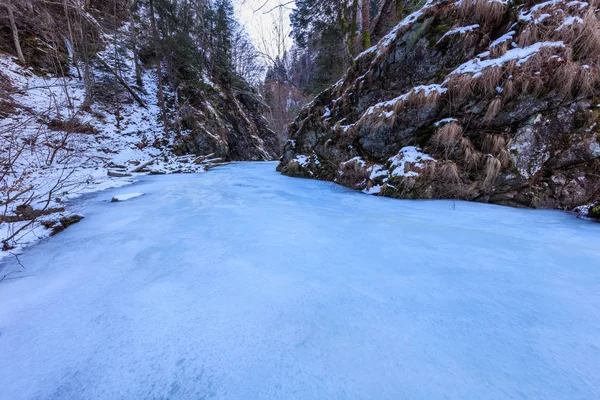 Valea lui Stan Gorge no inverno, Roménia — Fotografia de Stock