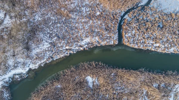 Lago Comana no inverno — Fotografia de Stock