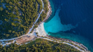 Mermer beach (Saliara beach). Thassos Island, Yunanistan