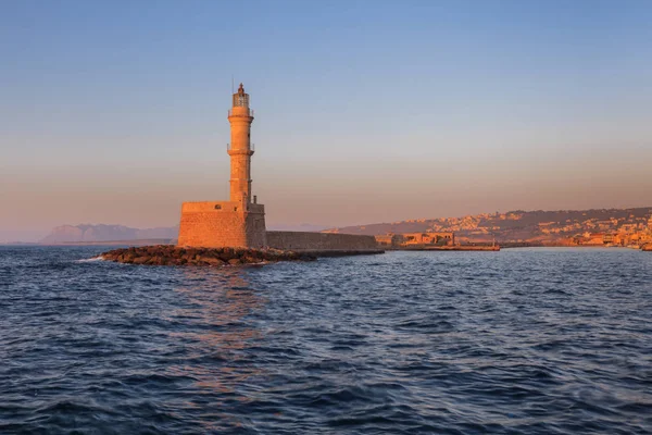 Günbatımı Hanya bağlantı noktası, Crete — Stok fotoğraf