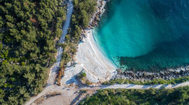 Mermer beach (Saliara beach). Thassos Island, Yunanistan