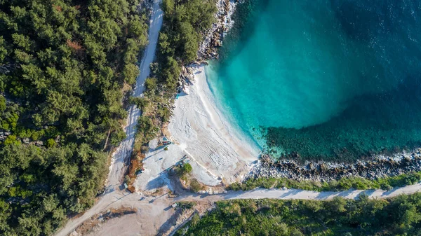 Praia de mármore (praia de Saliara). Thassos Island, Grécia — Fotografia de Stock