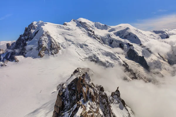 Vista Los Alpes Desde Montaña Aiguille Midi Macizo Del Mont —  Fotos de Stock