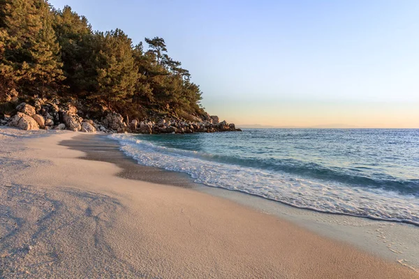 Lever Soleil Marble Beach Les Îles Thassos Belle Plage Sable — Photo