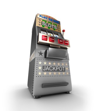 Bir slot makinesi, kumar makinesi. 3D çizim