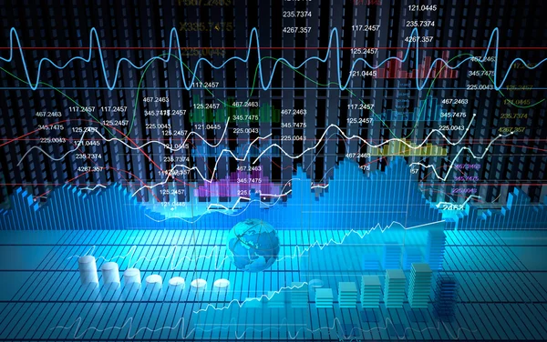 証券取引所、抽象的な背景の 3 d レンダリング — ストック写真