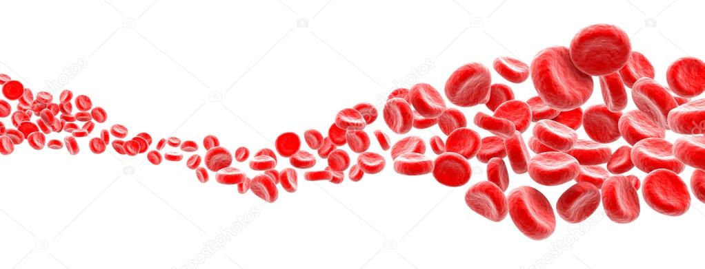 Blood cells wave on white background