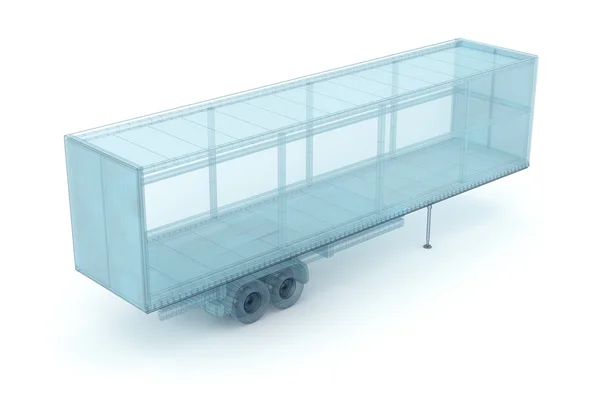 Frachtcontainer, Drahtmodell. mein eigener Entwurf, 3D-Illustration — Stockfoto