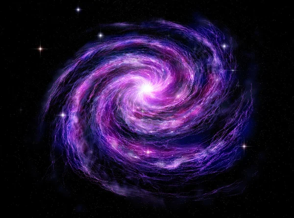 Galáxia espiral, ilustração 3D de objeto de espaço profundo . — Fotografia de Stock