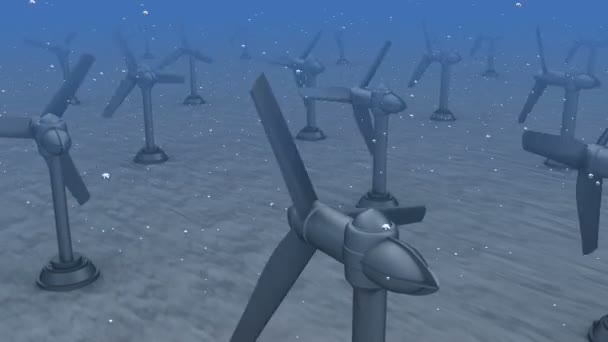 Gezeitenenergie: Generatoren im Ozean — Stockvideo