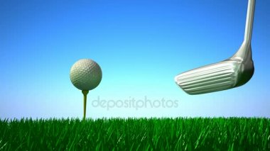Ağır çekim Golf grev. 3D animasyon.