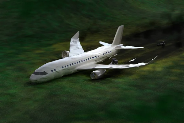 Acidente Avião Ilustração Meu Próprio Projeto — Fotografia de Stock