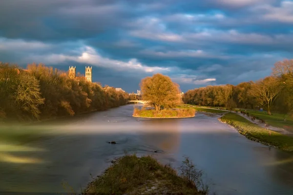 The Isar in Munich in Winter