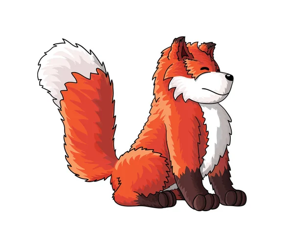 Cute fox cartoon characte — Stock Vector