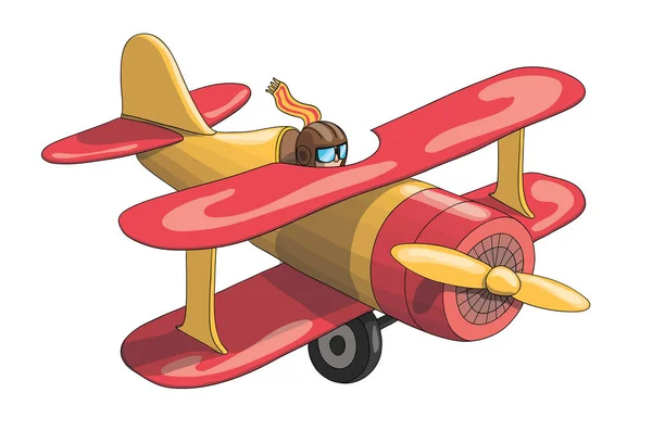 Cartoon Retro Vintage Plane. EPS-10 formato vectorial — Archivo Imágenes Vectoriales