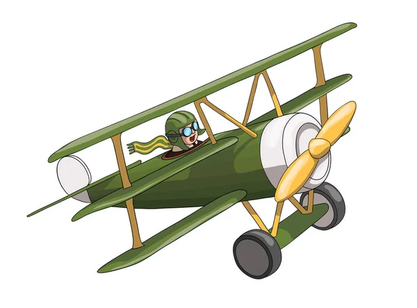 Cartoon Retro Plane. Как игрушка. Векторный формат EPS-10 — стоковый вектор