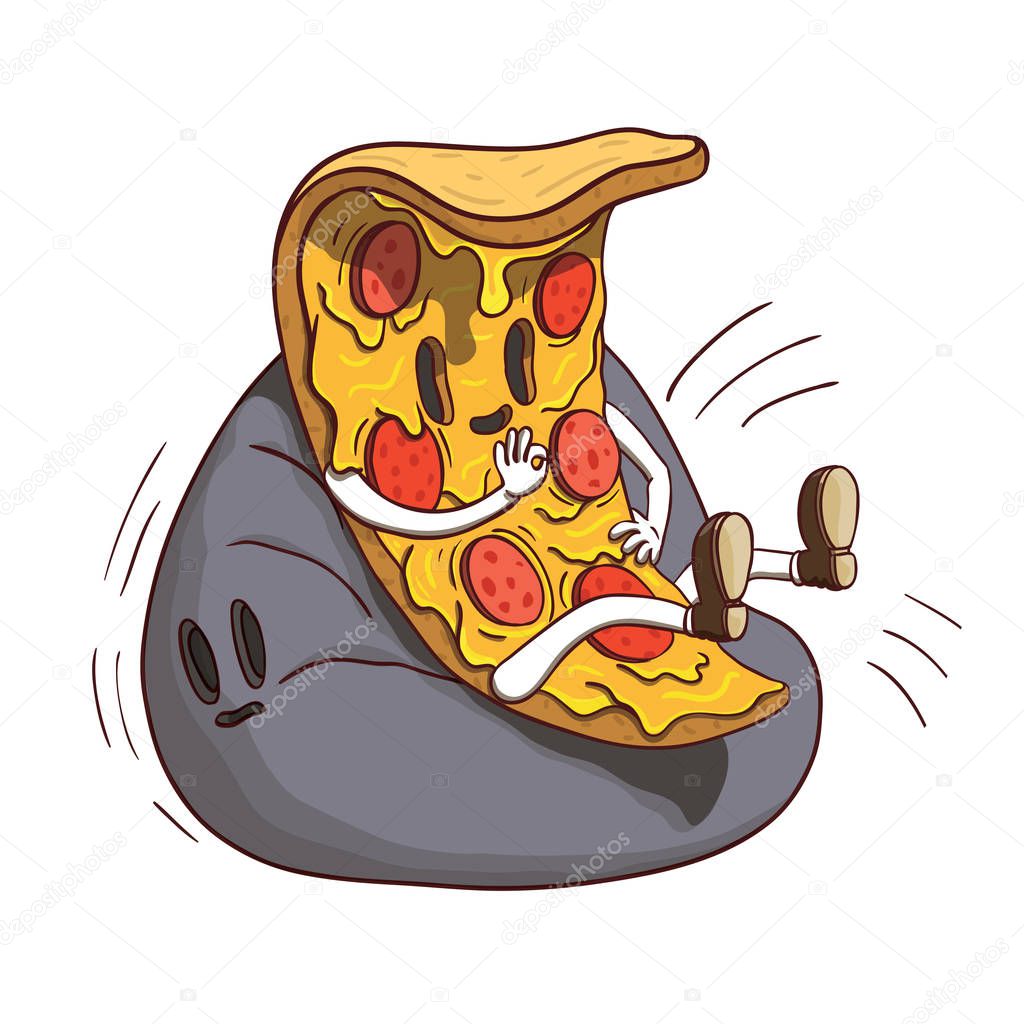 Slice of Pizza Illustration. Piece of Italian Food. Vector Illustration EPS10